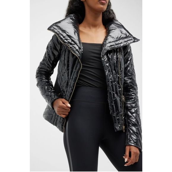 Blanc Noir Motion PanelBlack Shiny Puffer Jacket Women’s M NEW MSRP $180 - Picture 6 of 7